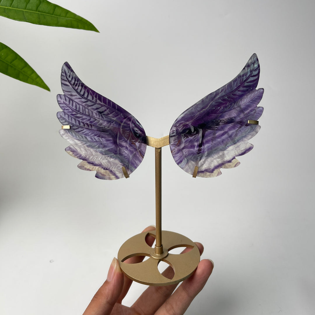 Unique,A Slightly Imperfect Natural Crystal Fluorite Angel Wing