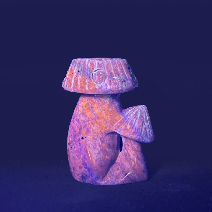 Natural Crystal Mushroom Sphere Holder Carving