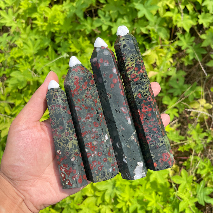 Natural Exquisite Crystal Plum Jasper point