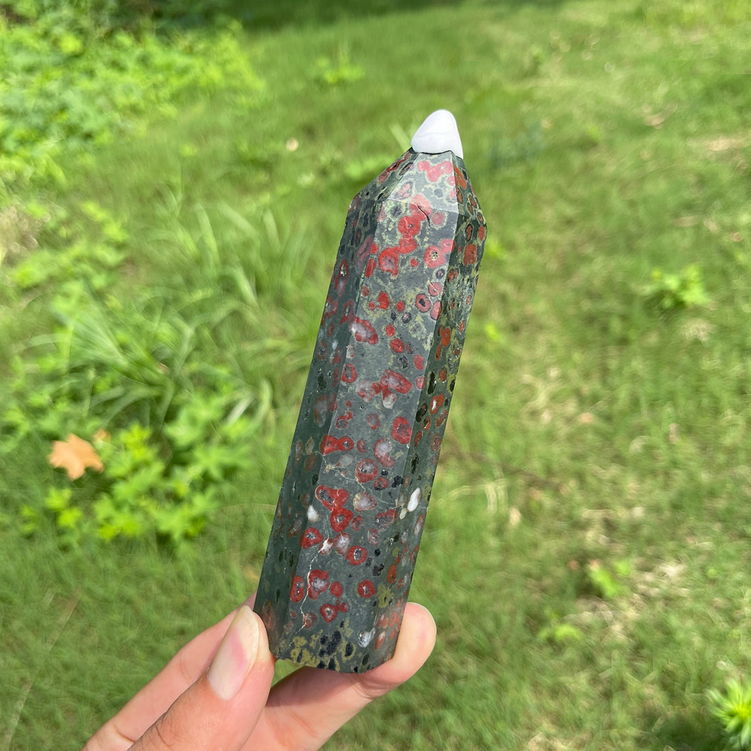 Natural Exquisite Crystal Plum Jasper point