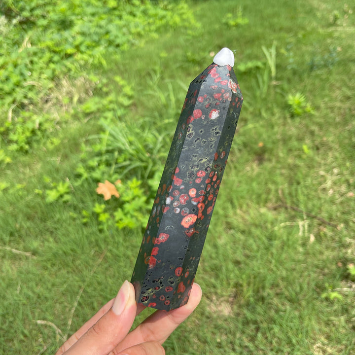Natural Exquisite Crystal Plum Jasper point