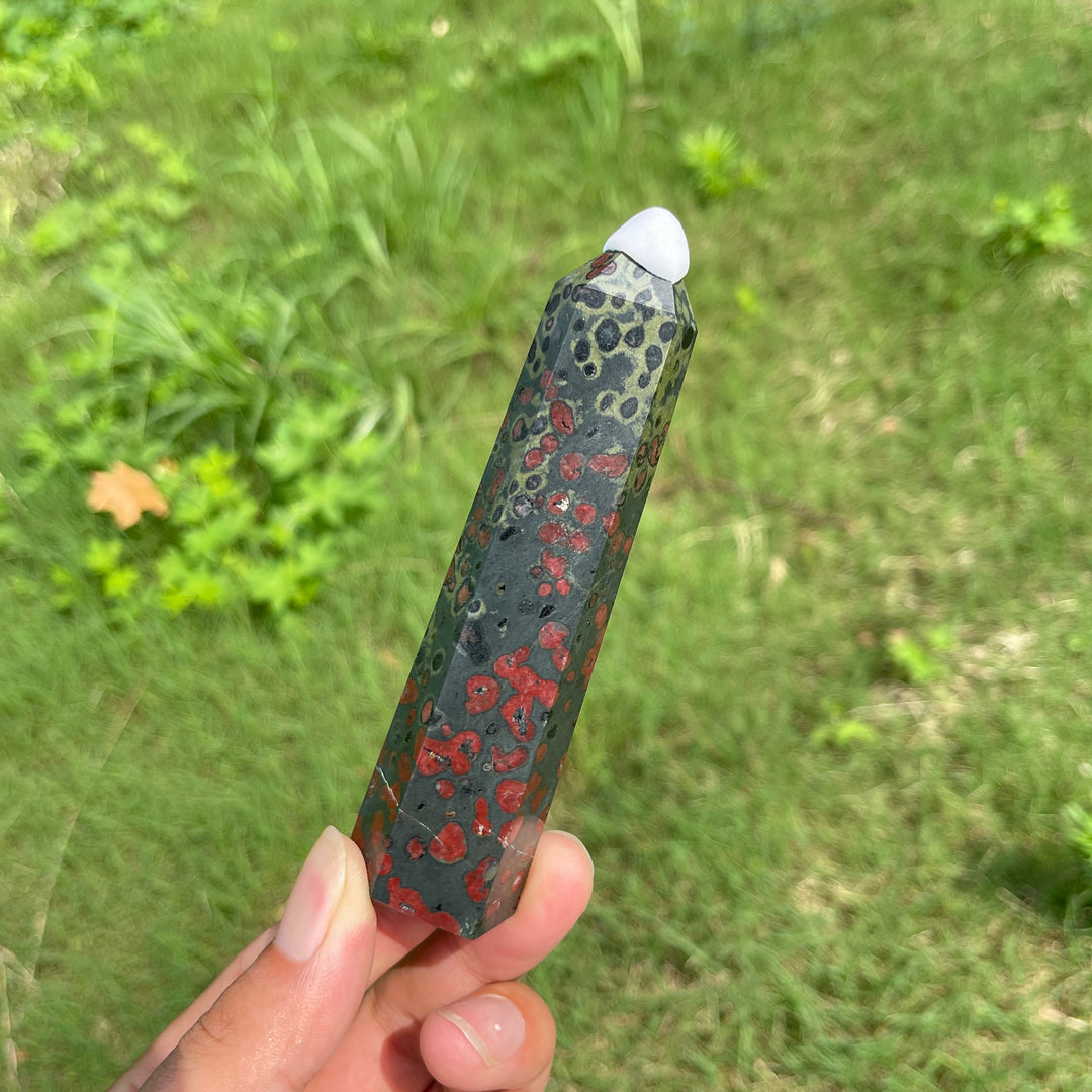 Natural Exquisite Crystal Plum Jasper point