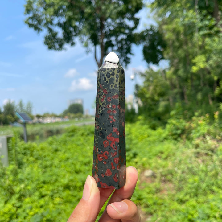 Natural Exquisite Crystal Plum Jasper point