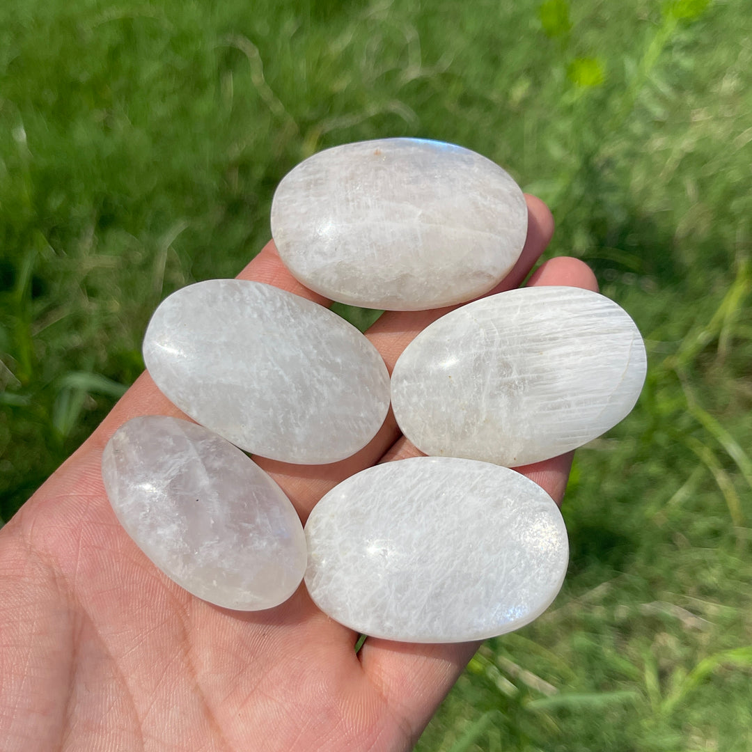Natural Moonstone Crystal Palm Stone