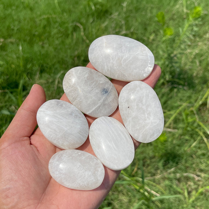 Natural Moonstone Crystal Palm Stone