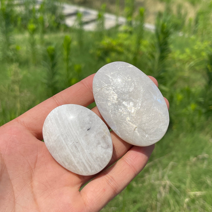 Natural Moonstone Crystal Palm Stone