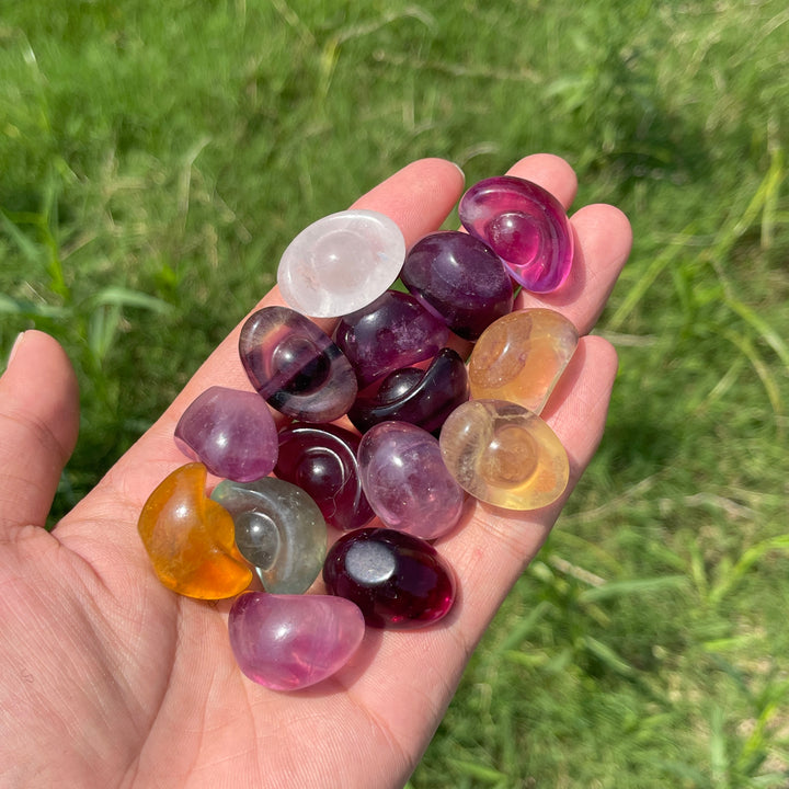 Natural Crystal Fluorite Mini Ingot Carving