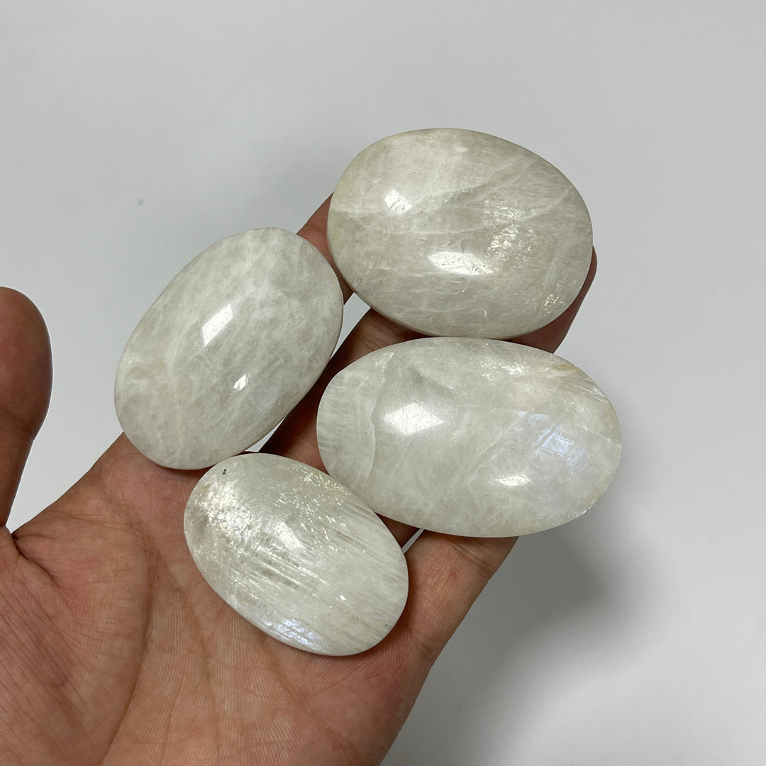 Natural Moonstone Crystal Palm Stone