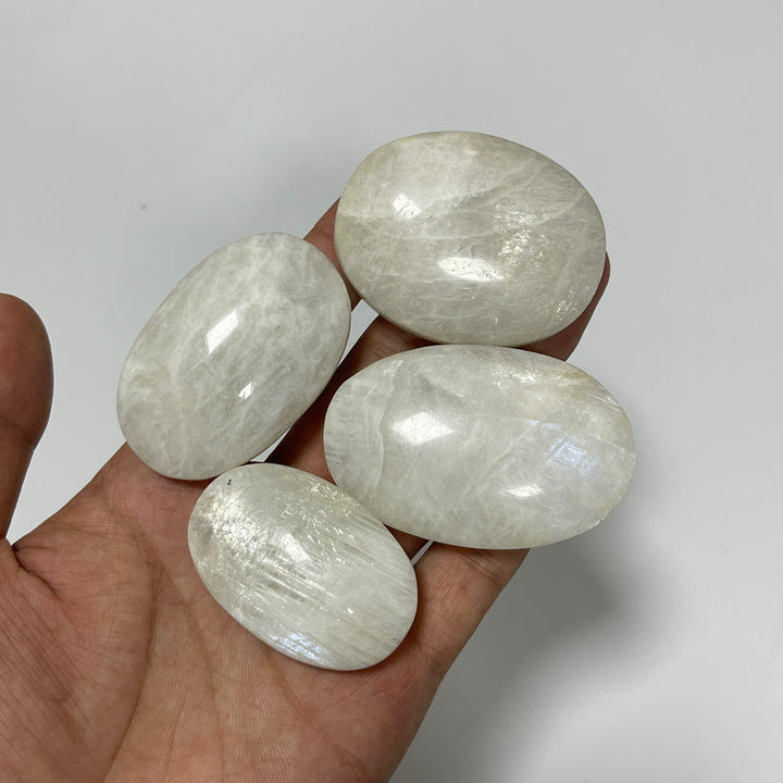 Natural Moonstone Crystal Palm Stone