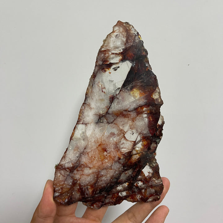 Unique,Natural Crystal Fiery Fire Quartz Slice