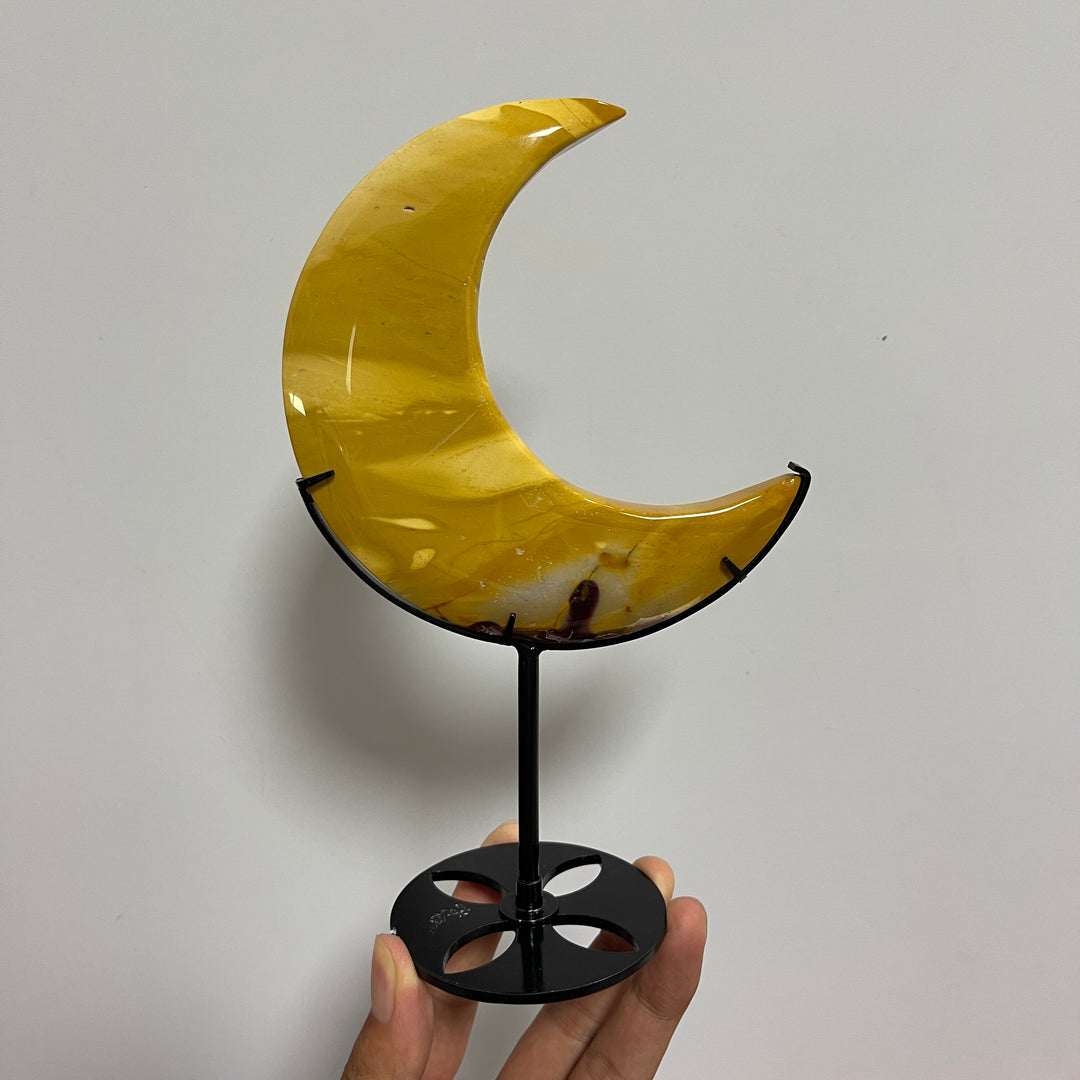 Unique,Natural Crystal Mookaite Moon With Stand