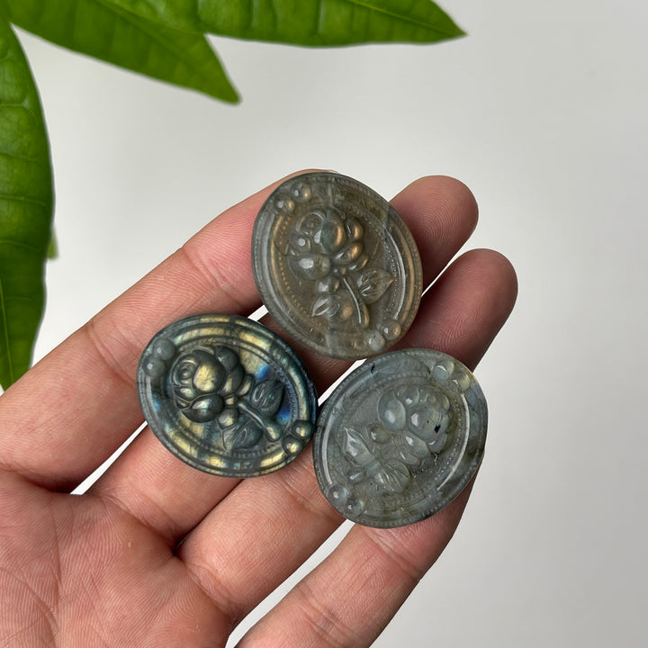 Natural Labradorite Carved Rose
