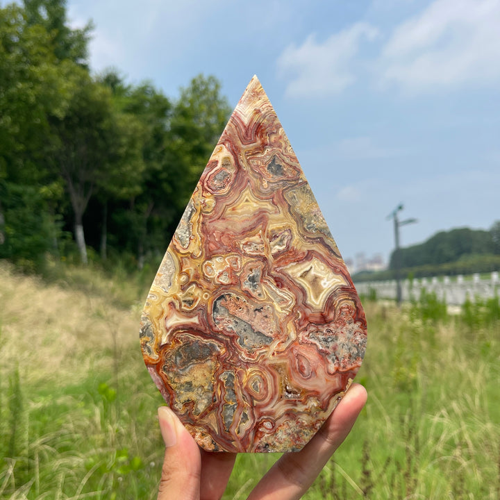 Unique,Natural Crystal Crazy Agate Teardrop