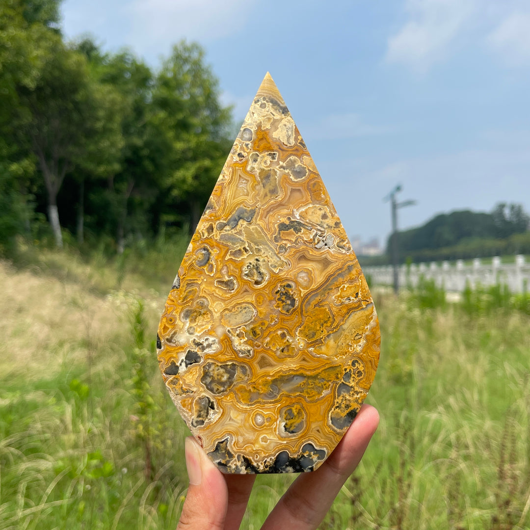 Unique,Natural Crystal Crazy Agate Teardrop
