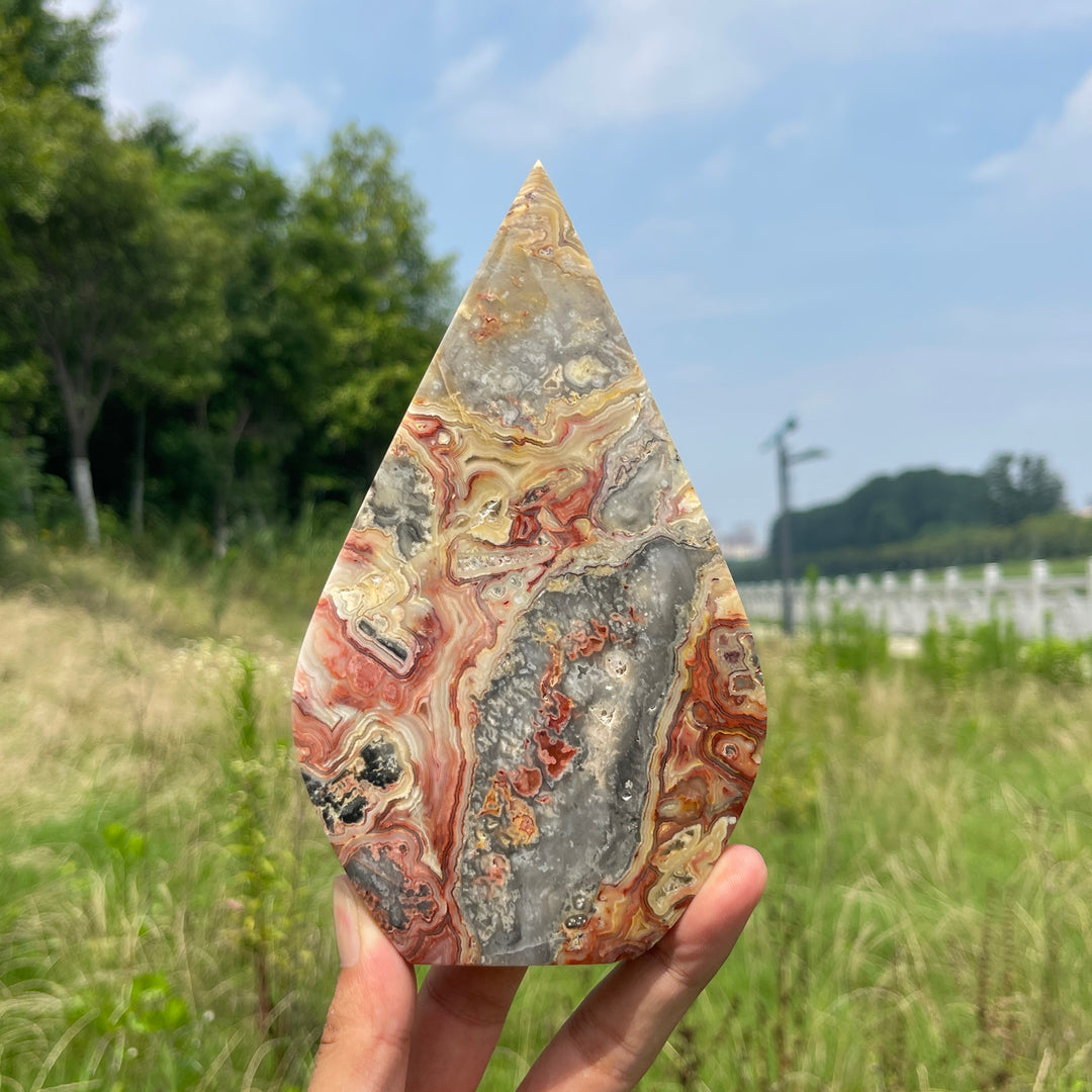 Unique,Natural Crystal Crazy Agate Teardrop