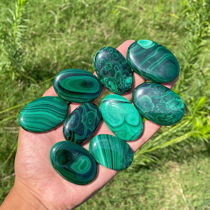 Natural Crystal Stunning Malachite Palmstone