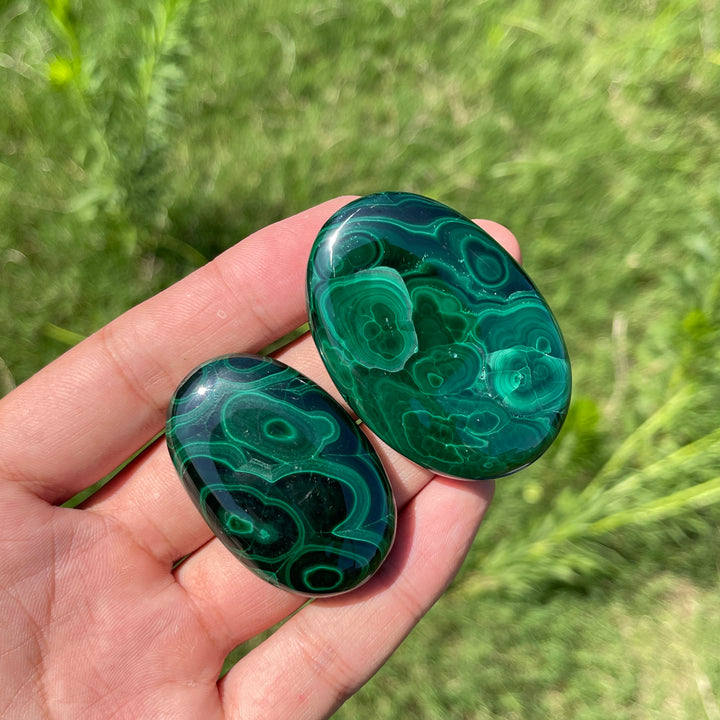 Natural Crystal Stunning Malachite Palmstone