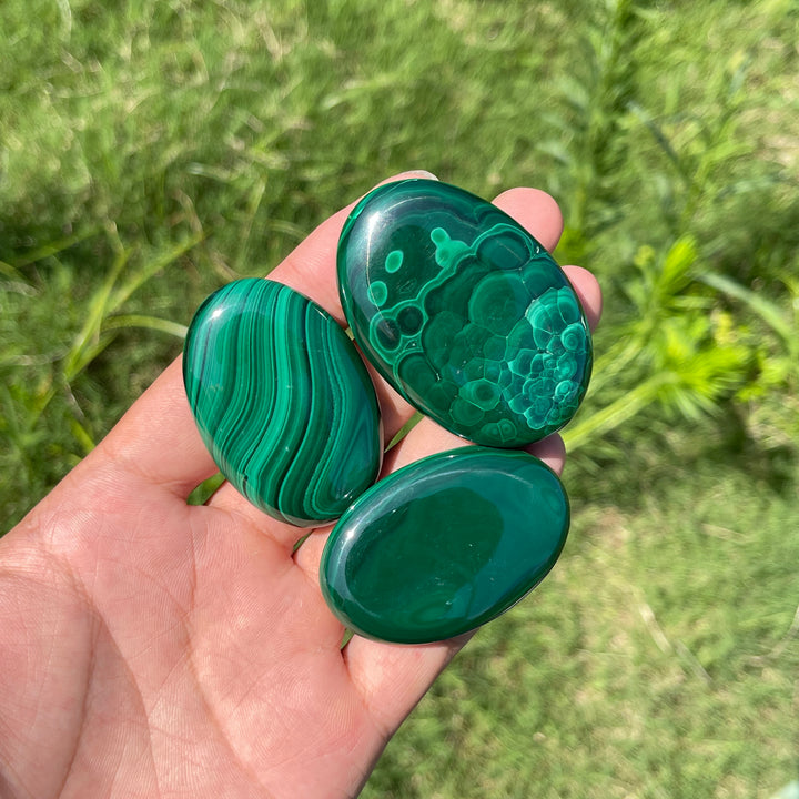 Natural Crystal Stunning Malachite Palmstone