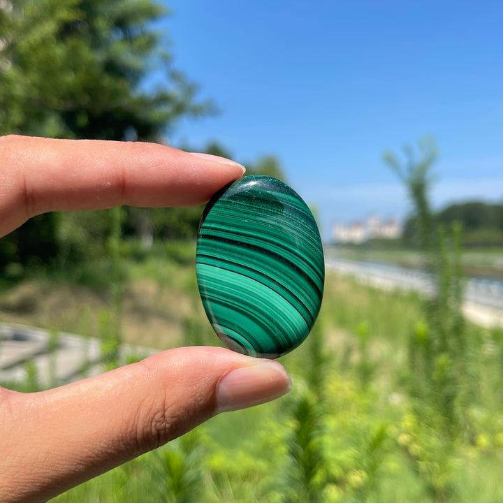 Natural Crystal Stunning Malachite Palmstone