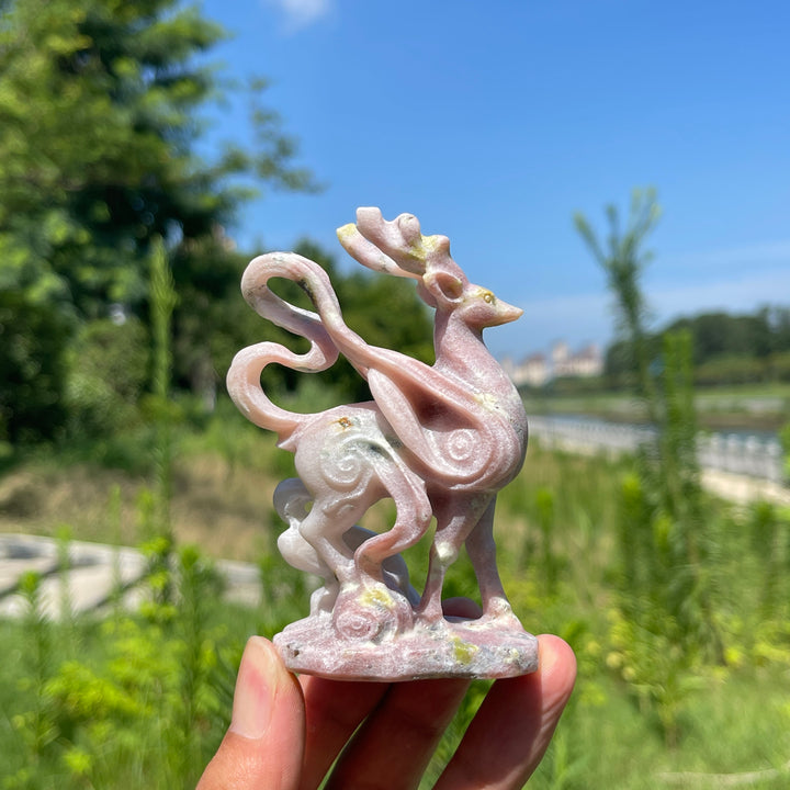 Natural Crystal Divine Deer Carving