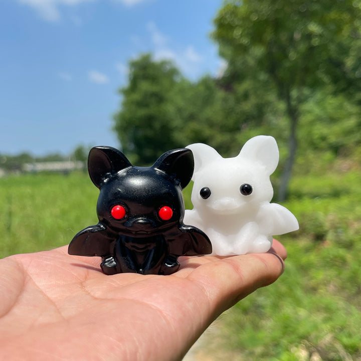 Natural Cute Cartoon Bat Crystal Carving