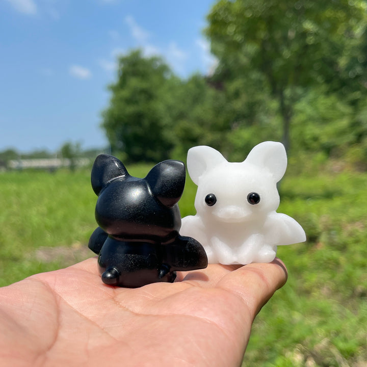Natural Cute Cartoon Bat Crystal Carving