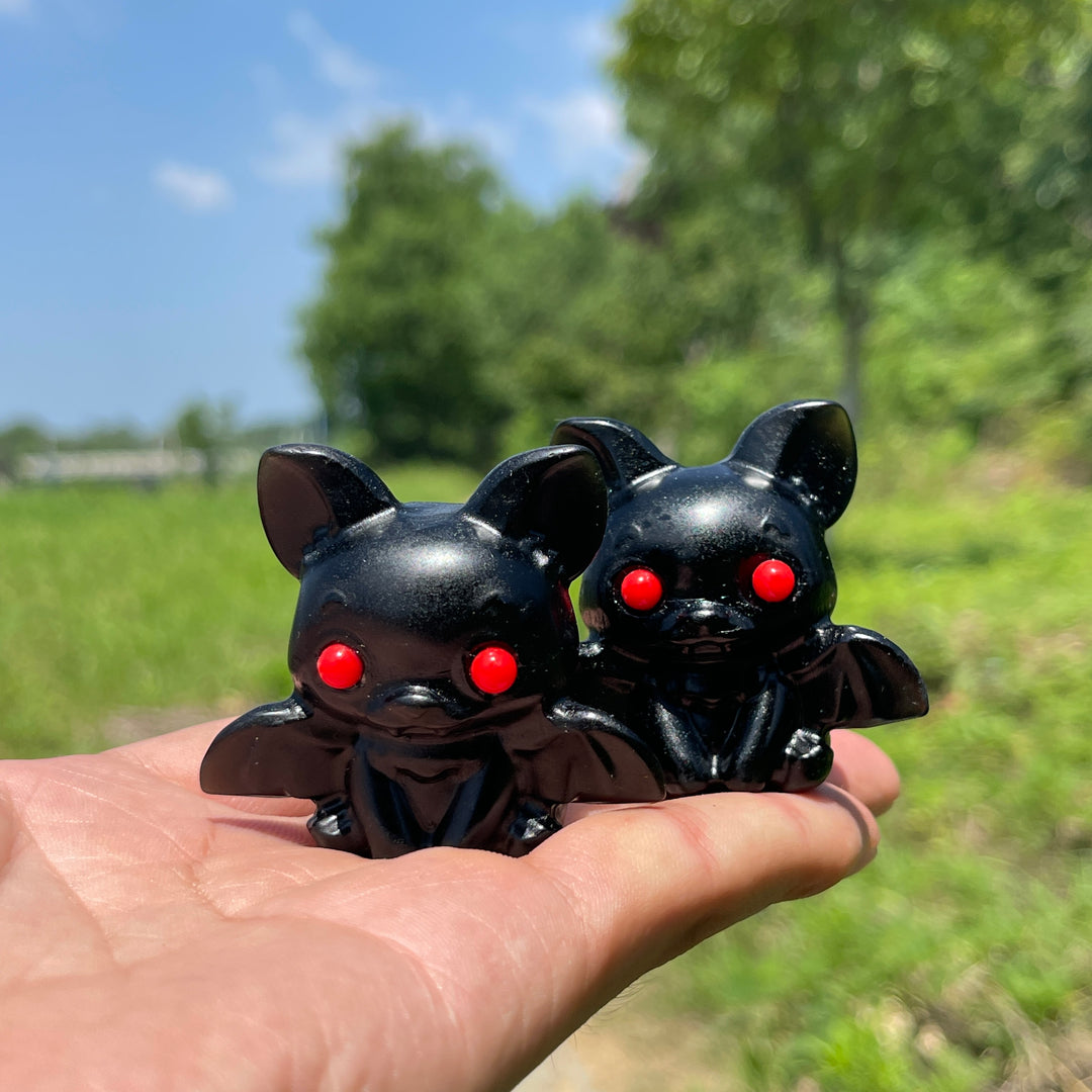 Natural Cute Cartoon Bat Crystal Carving