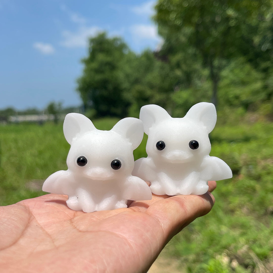 Natural Cute Cartoon Bat Crystal Carving