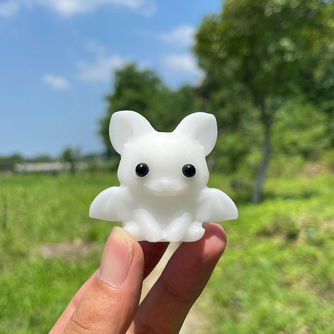 Natural Cute Cartoon Bat Crystal Carving
