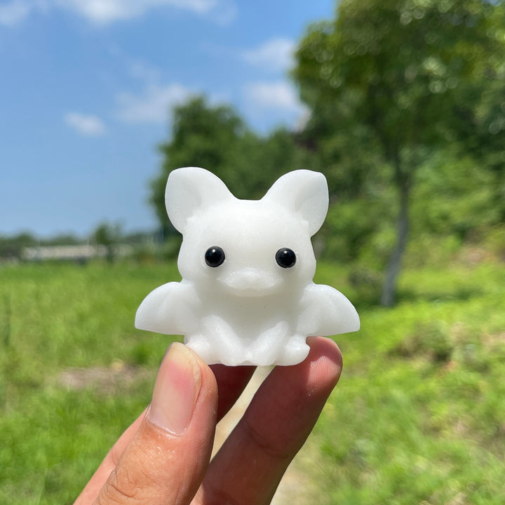 Natural Cute Cartoon Bat Crystal Carving
