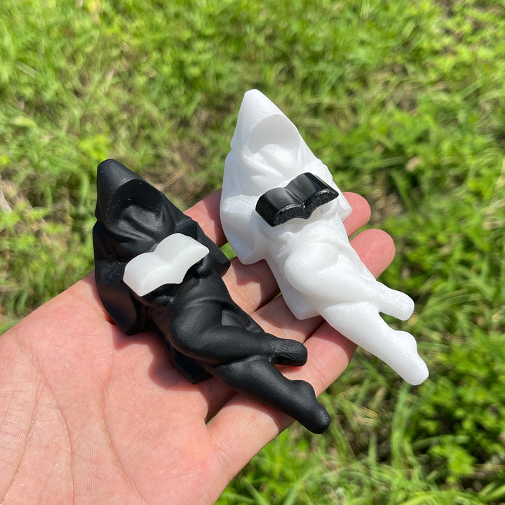 Natural Crystal Reading Ghost Lady Carving
