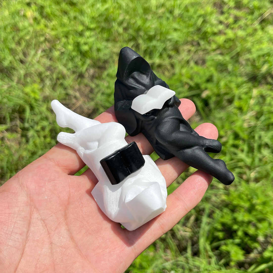 Natural Crystal Reading Ghost Lady Carving