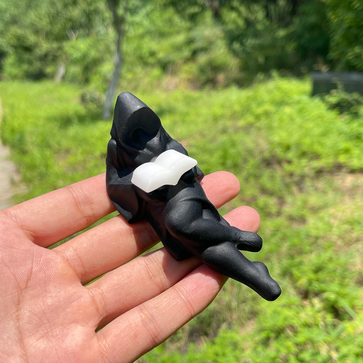 Natural Crystal Reading Ghost Lady Carving