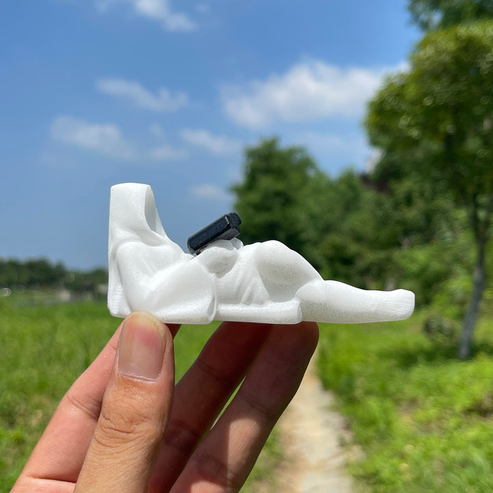 Natural Crystal Reading Ghost Lady Carving