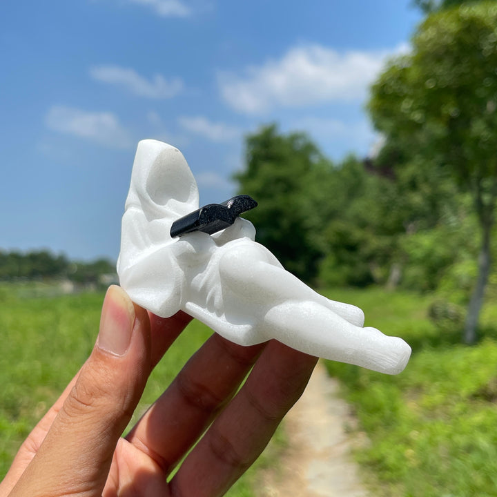 Natural Crystal Reading Ghost Lady Carving