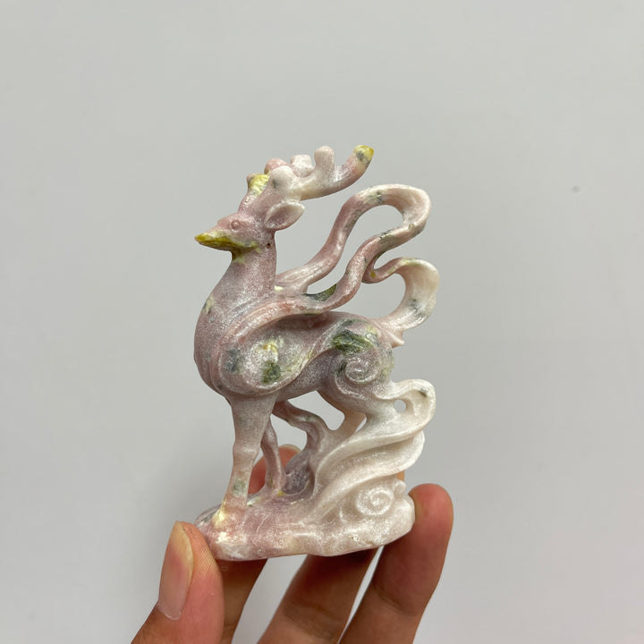 Natural Crystal Divine Deer Carving