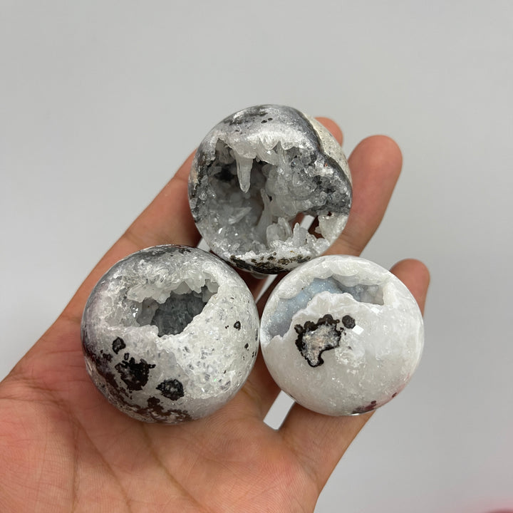 Unique,Natural Mexican Agate Geode Sphere
