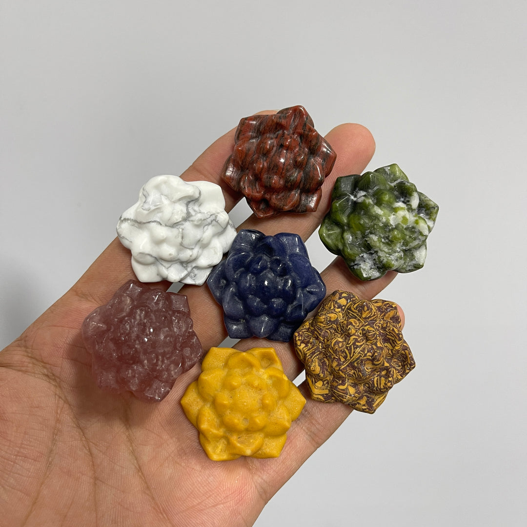 Natural Crystal Lotus Blossom Carving