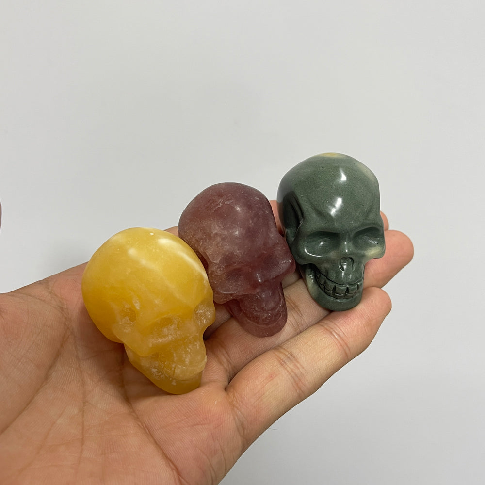 Natural Crystal Lifelike Skull Carving