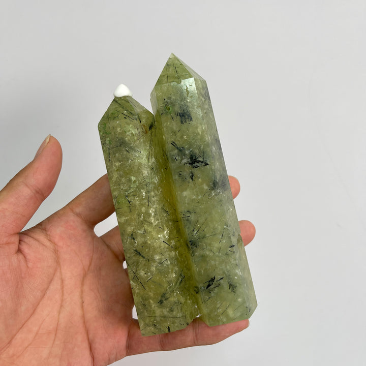 Natural Exquisite Prehnite Crystal Point