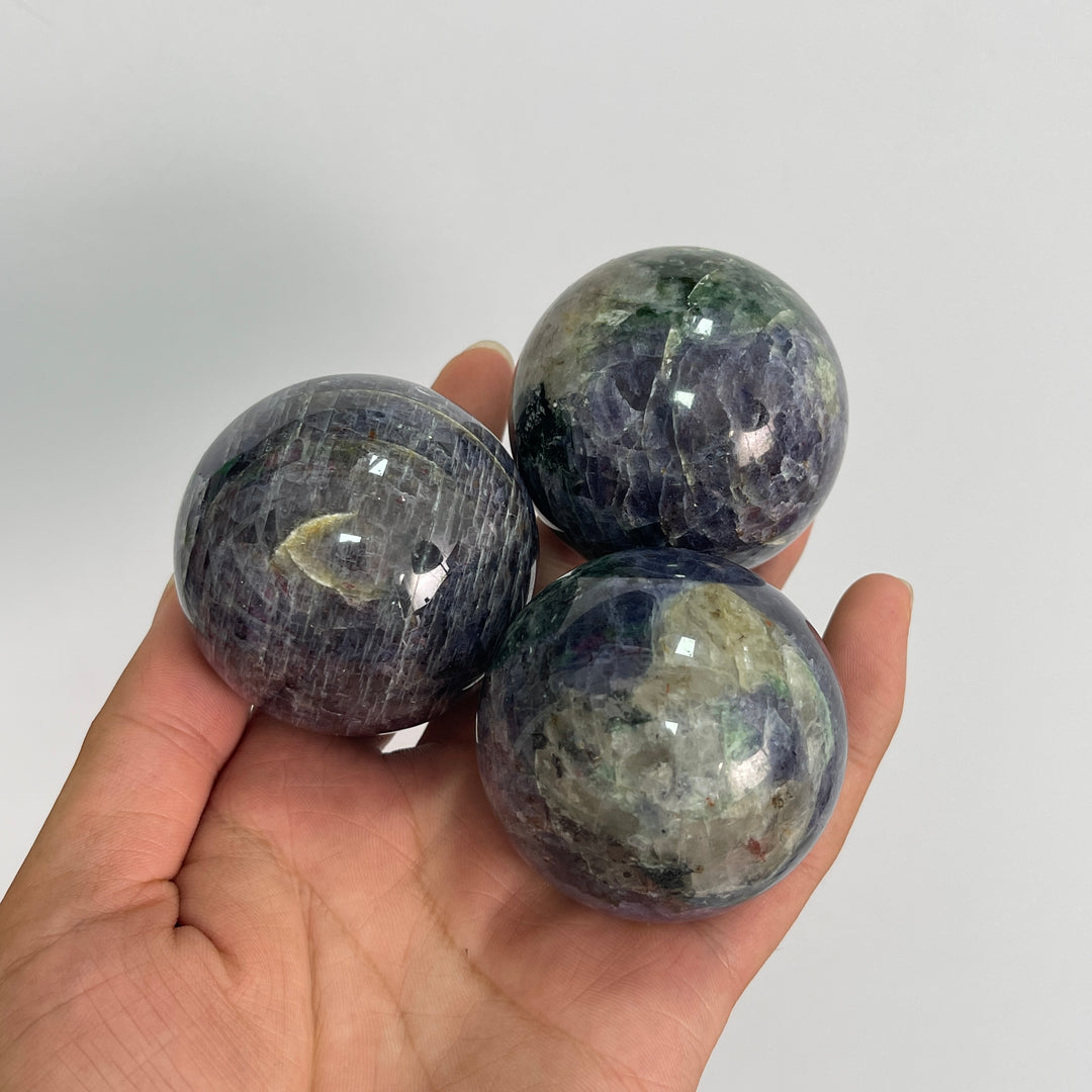Natural Crystal Iolite Sphere