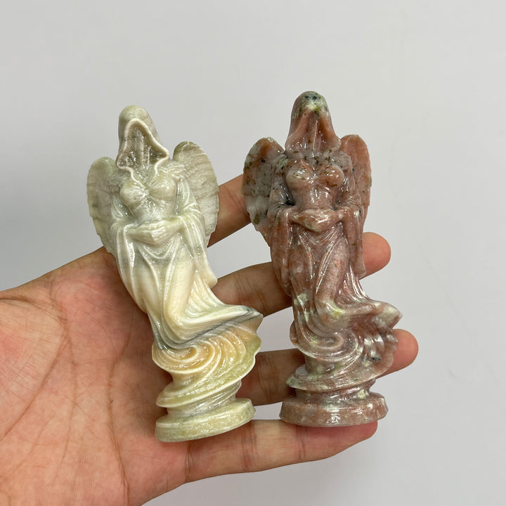 Natural Crystal Ghost Angel Carving