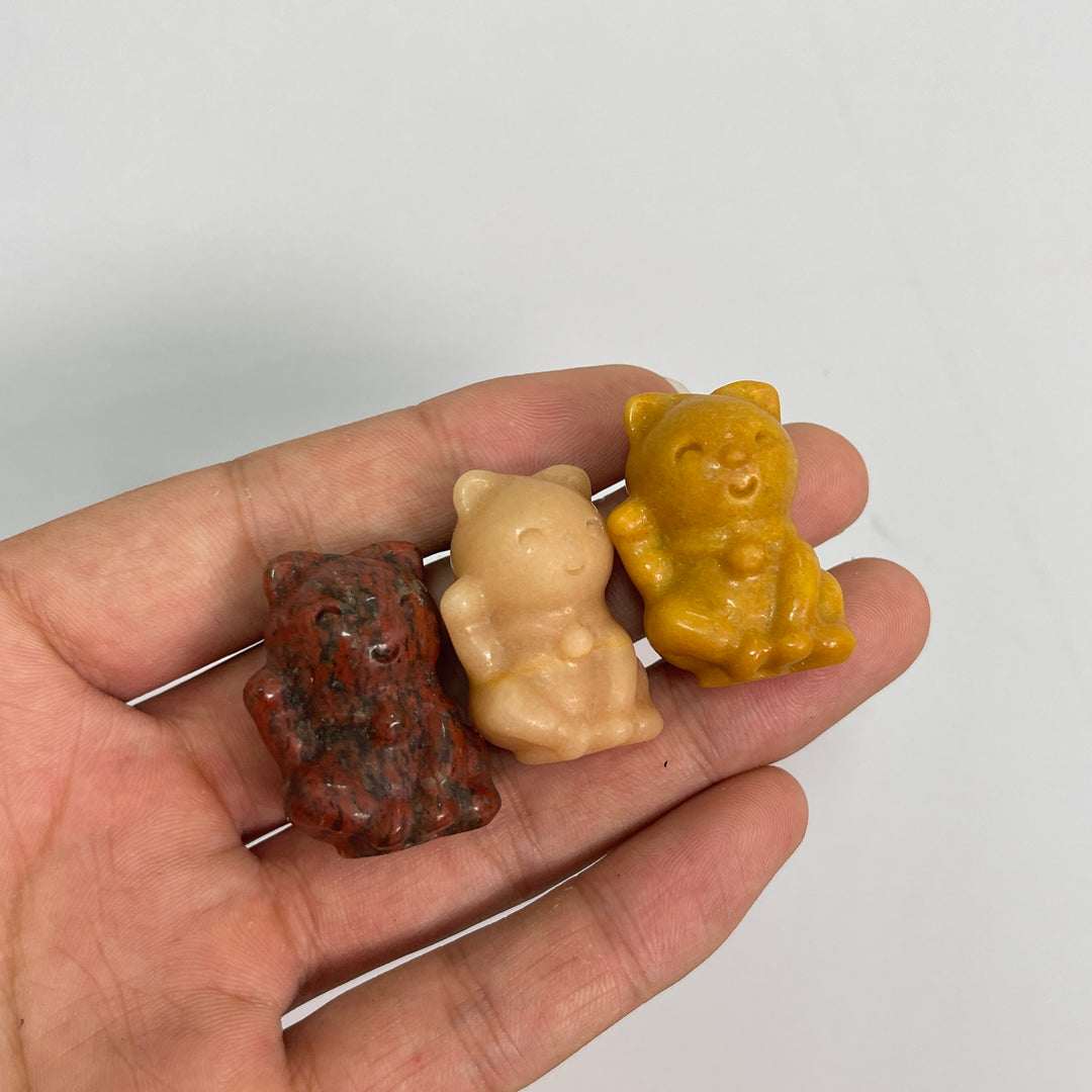 Natural Crystal Smiling Money Cat Carving