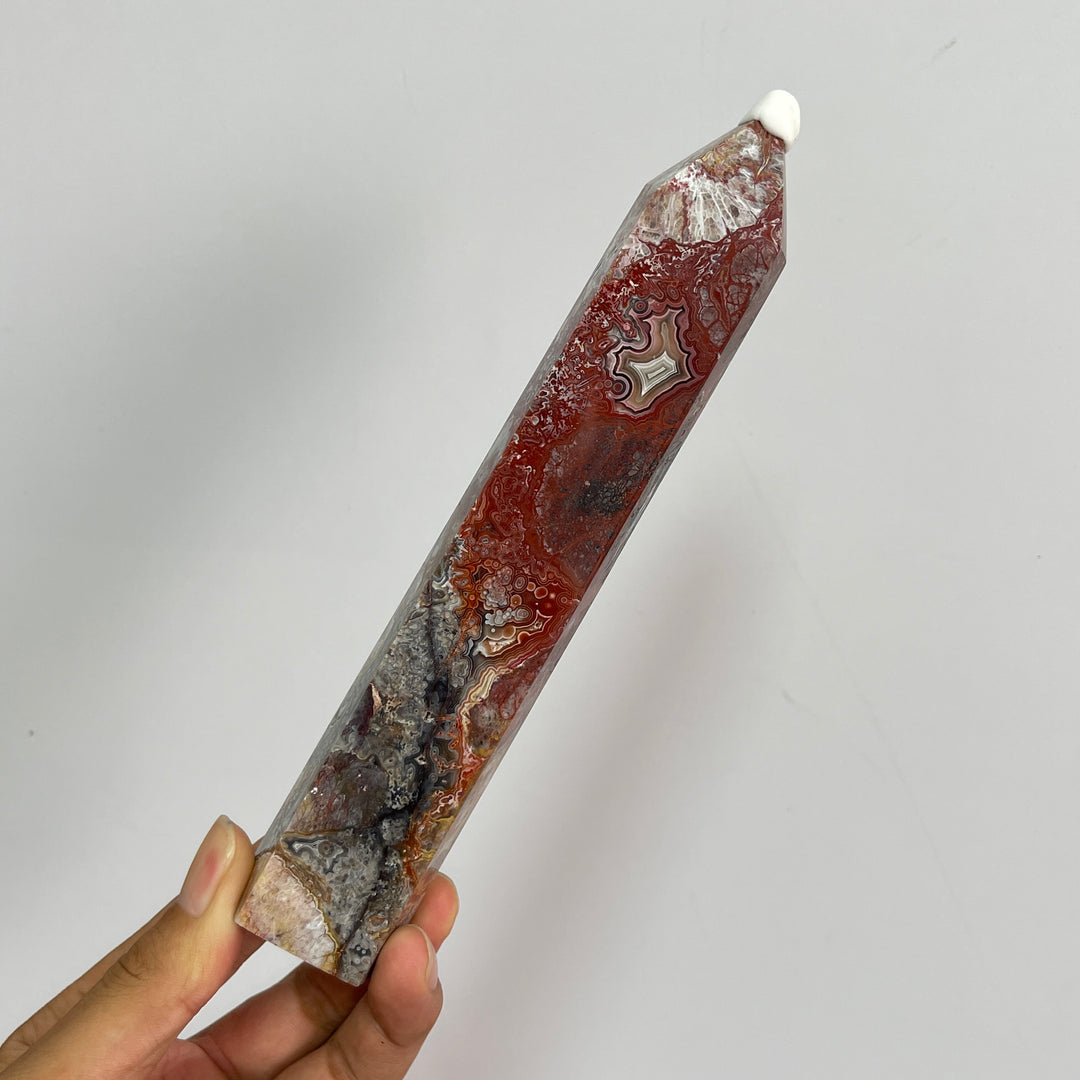 Unique,Natural Crystal Large Mexican Agate Point