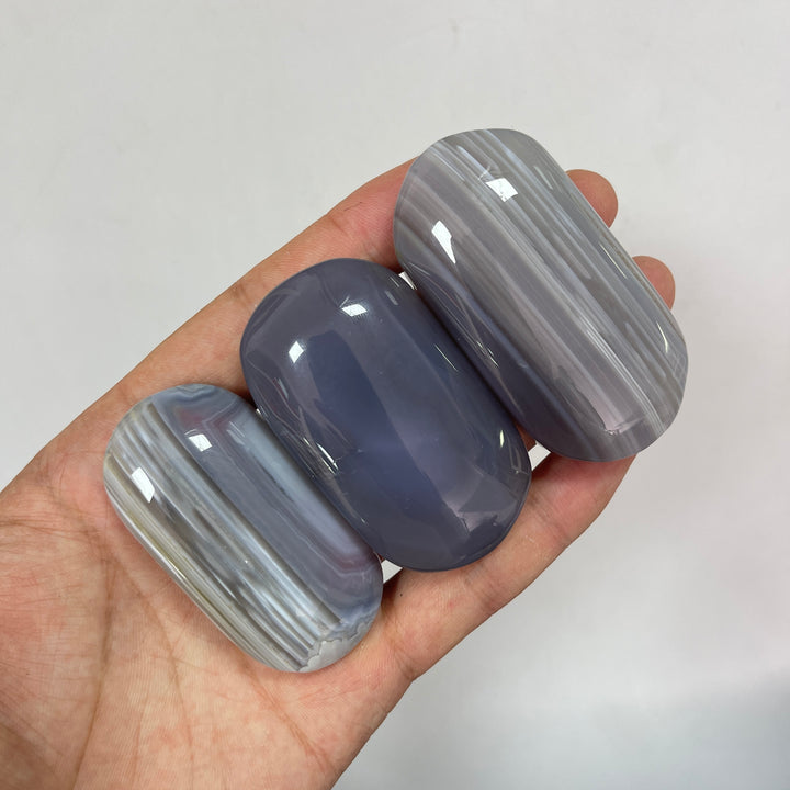 Natural Crystal Agate Palm Stone