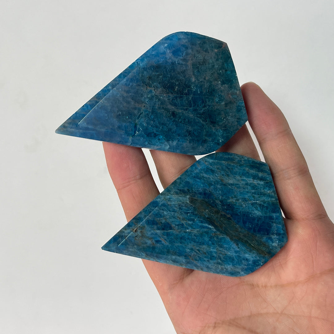 Natural Exquisite Blue Apatite Crystal Teardrop