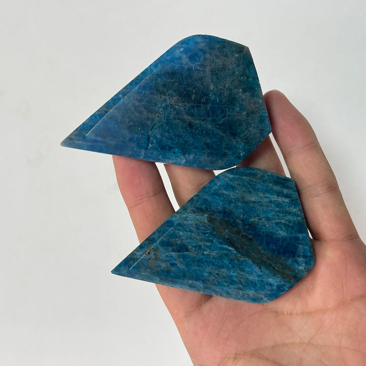 Natural Exquisite Blue Apatite Crystal Teardrop