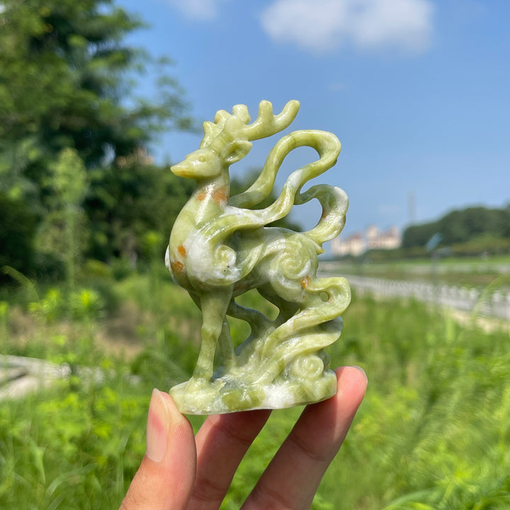 Natural Crystal Divine Deer Carving