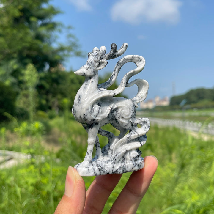 Natural Crystal Divine Deer Carving