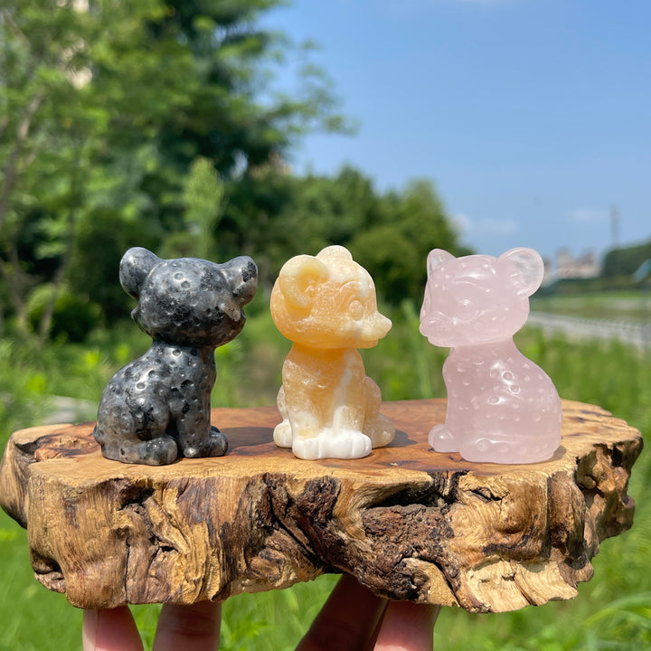 Natural Crystal Baby Leopard Carving